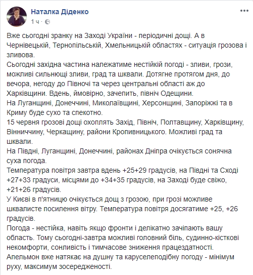Грозовая ситуация: синоптик рассказала, какие регионы не затронет циклон